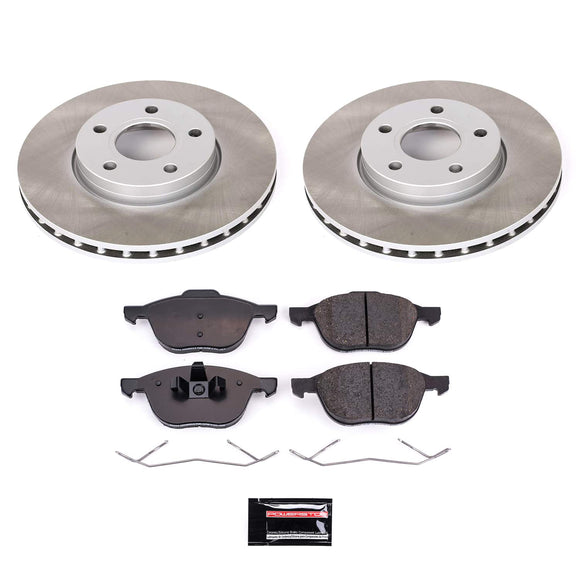 PowerStop Semi-Coated Rotor and Low-Dust Ceramic Brake Pad Kit
