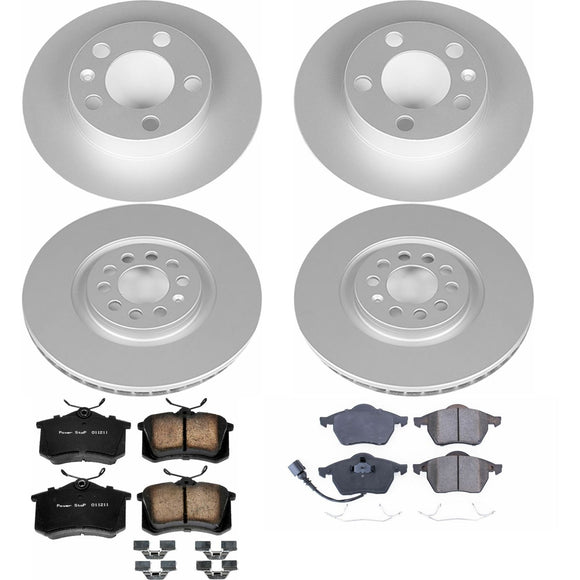 PowerStop Genuine Geomet Coated Rotor and Carbon-Fiber Ceramic Brake Pad Kit