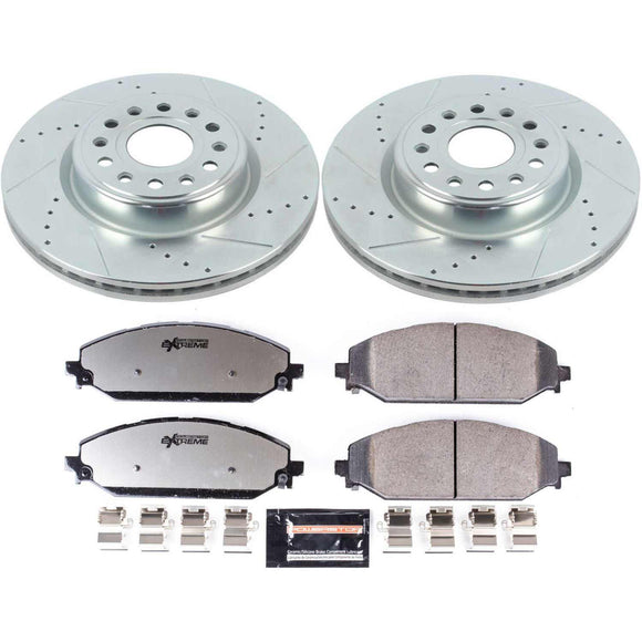 PowerStop Z36 Carbon-Fiber Ceramic Brake Pad with Drilled and Slotted Rotor Kit