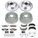 PowerStop Z36 Ceramic Brake Pads with Drilled Slotted Rotors and Drum Shoe Kit
