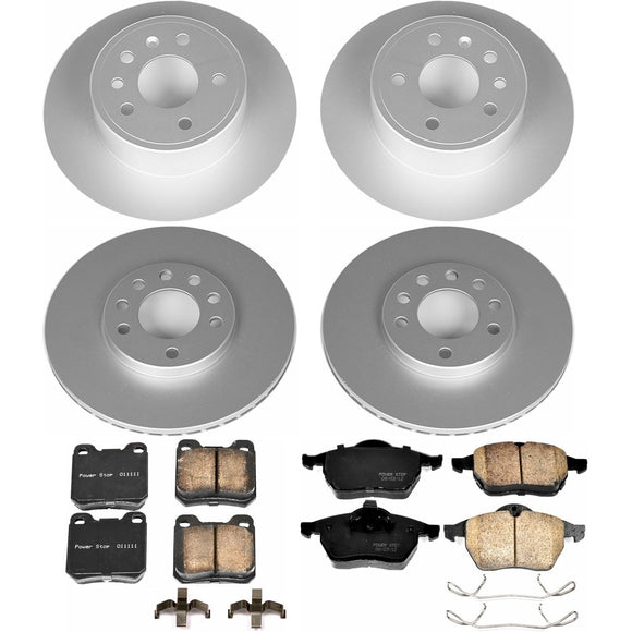 PowerStop Genuine Geomet Coated Rotor and Carbon-Fiber Ceramic Brake Pad Kit