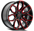 20x9 Arena Wheel Cobra Glossy Black Machine  Red Tint Wheel 5x127 ET20 CB71.5