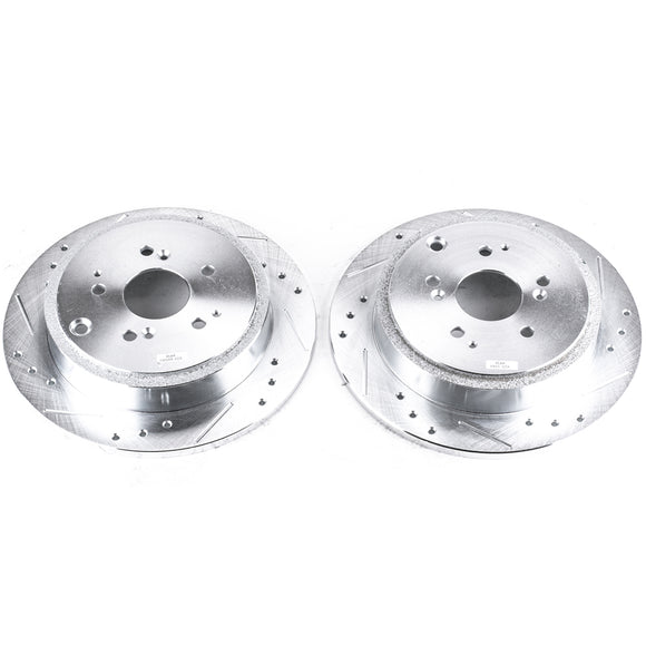 PowerStop Evolution Drilled Slotted Rotors Pair Rear For Acura MDX