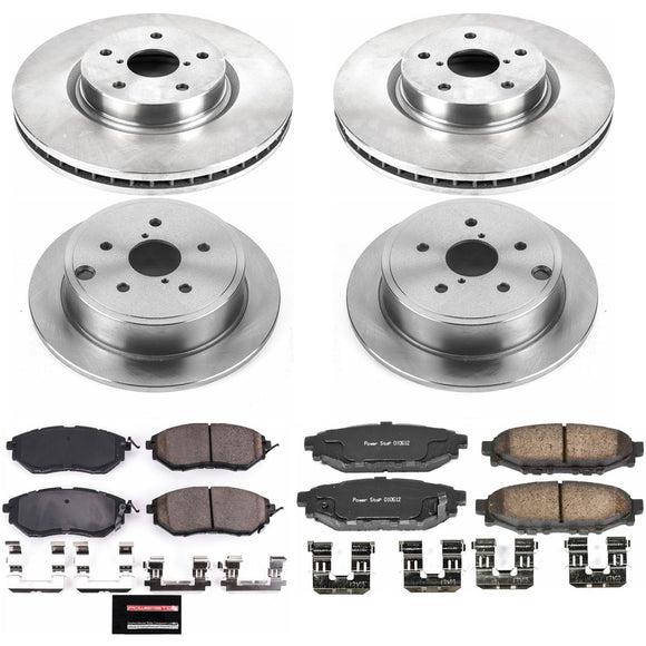 PowerStop OE Stock Replacement Low-Dust Ceramic Brake Pad and Rotor Kit