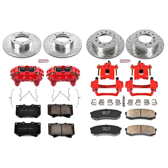 PowerStop Z23 Daily Driver Carbon-Fiber Ceramic Pads Drilled & Slotted Rotor & C