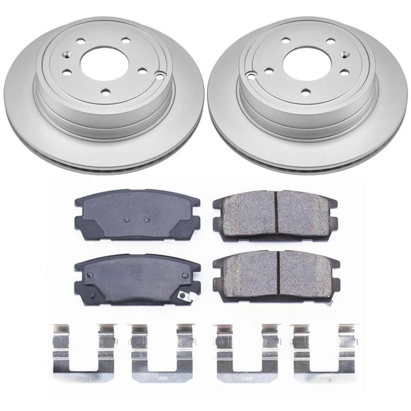 PowerStop Genuine Geomet Coated Rotor and Low-Dust Ceramic Brake Pad Kit