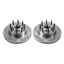 PowerStop Evolution Drilled Slotted Rotors Pair Front For Ford F-350 Super Duty
