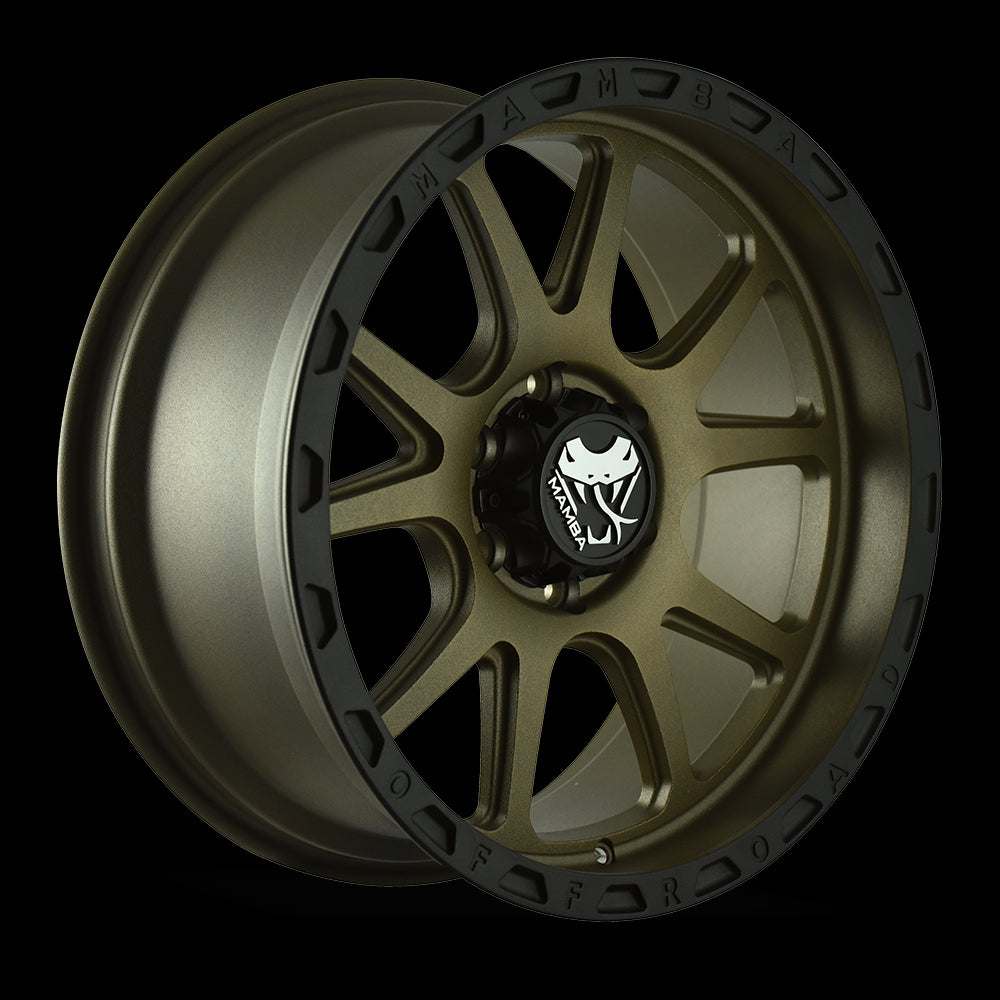 17x9 Mamba M27 Stippled Bronze/Black Lip 6x139.7 6x5.5 ET12 Wheel Rim