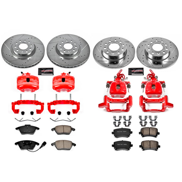PowerStop Z23 Daily Driver Carbon-Fiber Ceramic Pads Drilled & Slotted Rotor & C