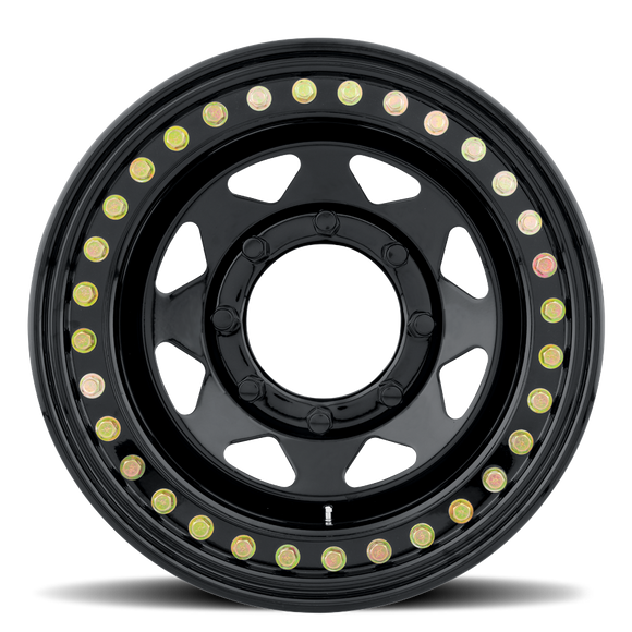 15x8 Raceline RT80 Rock 8 Spoke Gloss Black 8x165.1 ET-19 CB130.81 Wheel