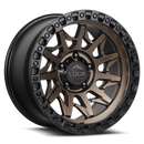 17x9 Lock Off-Road Lunatic Matte Bronze Black Ring 6x139.7 6x5.5 ET1 Wheel