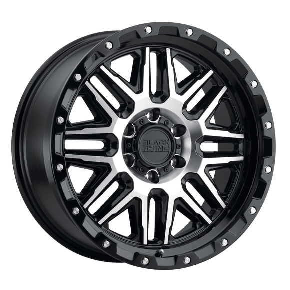 20x9 Black Rhino Alamo Gloss Black Machined Face SS Bolts 6x139.7 ET12 Wheel