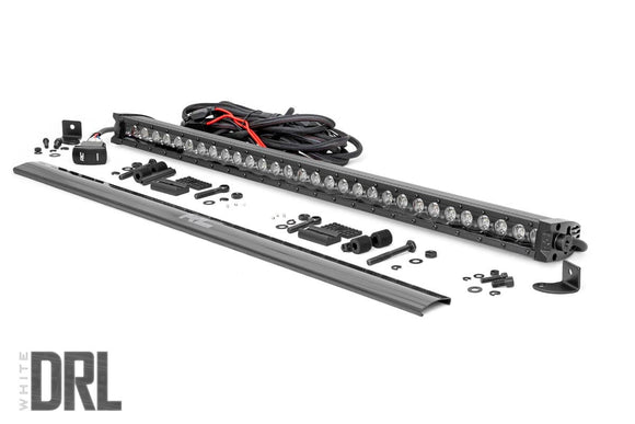 Rough Country Black Series LED Light Bar Cool White 30" Single Row