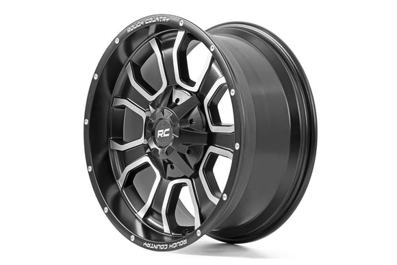 Rough Country 93 Series Machined Black 20x9 6x5.5 6x135 6x139.7 ET0 Wheel