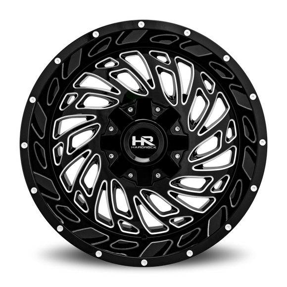 20x12 Hardrock Attack Gloss Black Milled 6x135/139.7 ET-51 wheel/rim