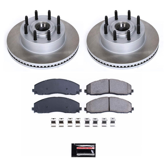 PowerStop Semi-Coated Rotor and Low-Dust Ceramic Brake Pad Kit