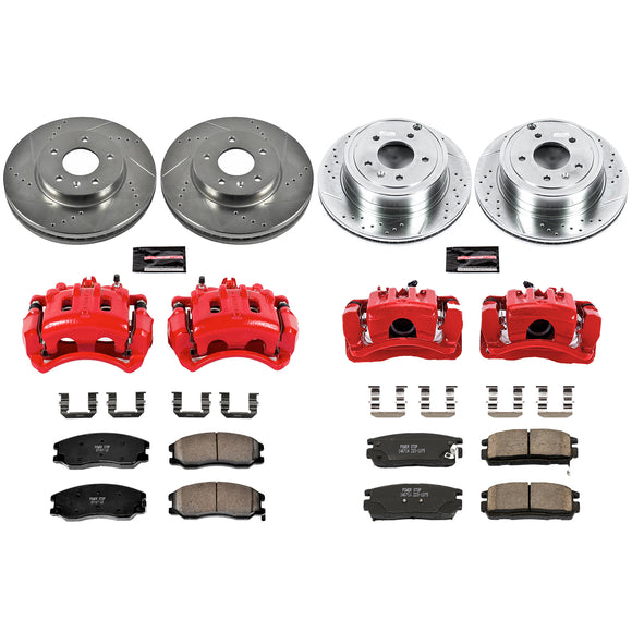 PowerStop Z23 Daily Driver Carbon-Fiber Ceramic Pads Drilled & Slotted Rotor & C