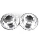 PowerStop Evolution Drilled Slotted Rotors Pair Rear For Ford F-350 Super Duty