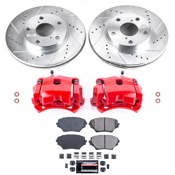 PowerStop Z23 Daily Driver Carbon-Fiber Ceramic Pads Drilled & Slotted Rotor & C