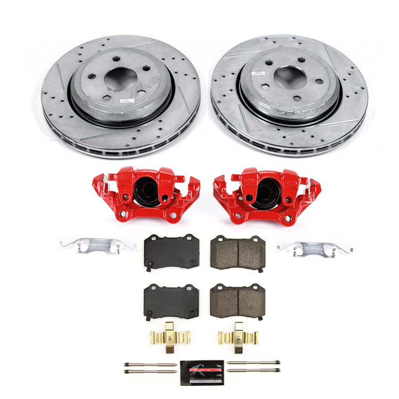 PowerStop Z23 Daily Driver Carbon-Fiber Ceramic Pads Drilled & Slotted Rotor & C