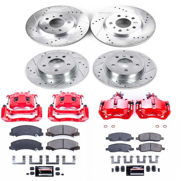 PowerStop Z23 Daily Driver Carbon-Fiber Ceramic Pads Drilled & Slotted Rotor & C