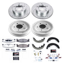 PowerStop Z36 Ceramic Brake Pads with Drilled Slotted Rotors and Drum Shoe Kit