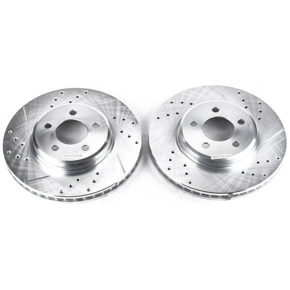 PowerStop Evolution Drilled Slotted Rotors Pair Front For Dodge Magnum