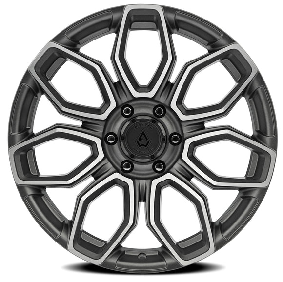 22x10 Arena Wheel Cobra Texture Gun Metal Machine Clear Coat 5x127 ET15 CB71.5