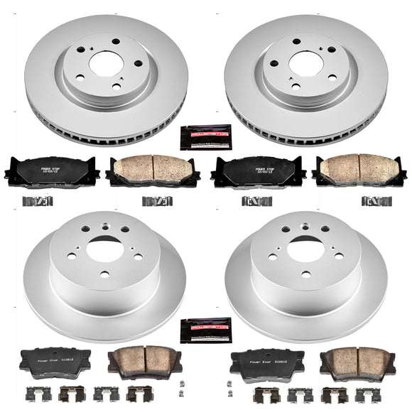 PowerStop Genuine Geomet Coated Rotor and Low-Dust Ceramic Brake Pad Kit