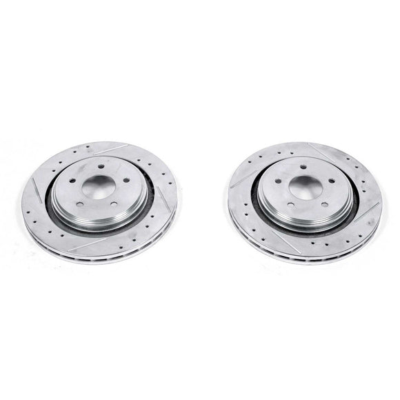 PowerStop Evolution Drilled Slotted Rotors Pair Rear For Chevrolet Corvette