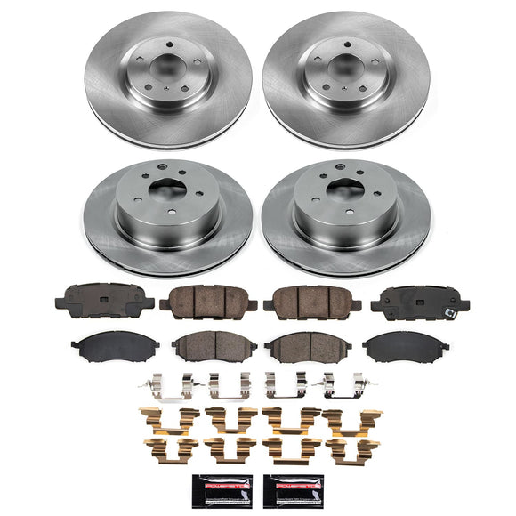 PowerStop OE Stock Replacement Low-Dust Ceramic Brake Pad and Rotor Kit