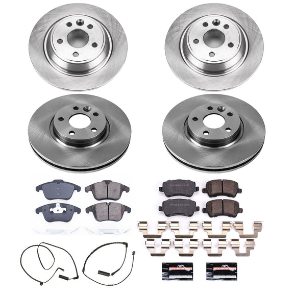 PowerStop OE Stock Replacement Low-Dust Ceramic Brake Pad and Rotor Kit