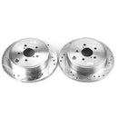 PowerStop Evolution Drilled Slotted Rotors Pair Rear For Subaru Impreza