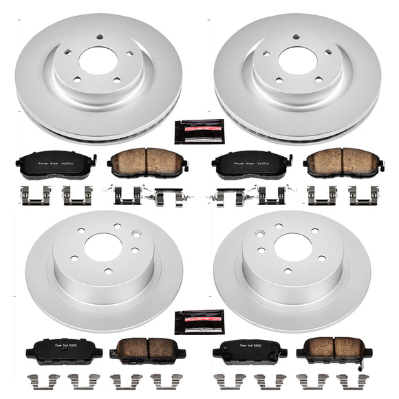 PowerStop Genuine Geomet Coated Rotor and Low-Dust Ceramic Brake Pad Kit