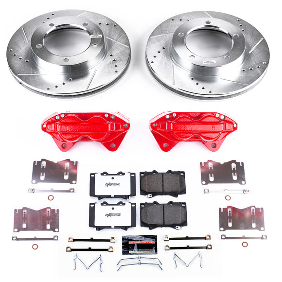 PowerStop Z36 Truck and SUV Ceramic Brake Pad, Drilled & Slotted Rotor, and Cali