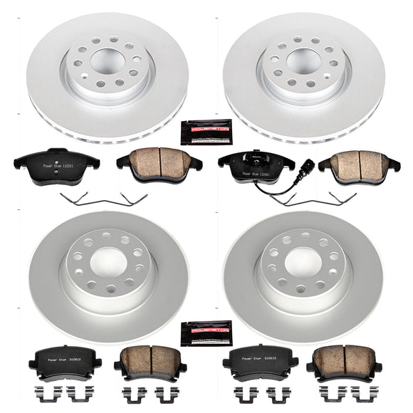 PowerStop Genuine Geomet Coated Rotor and Carbon-Fiber Ceramic Brake Pad Kit