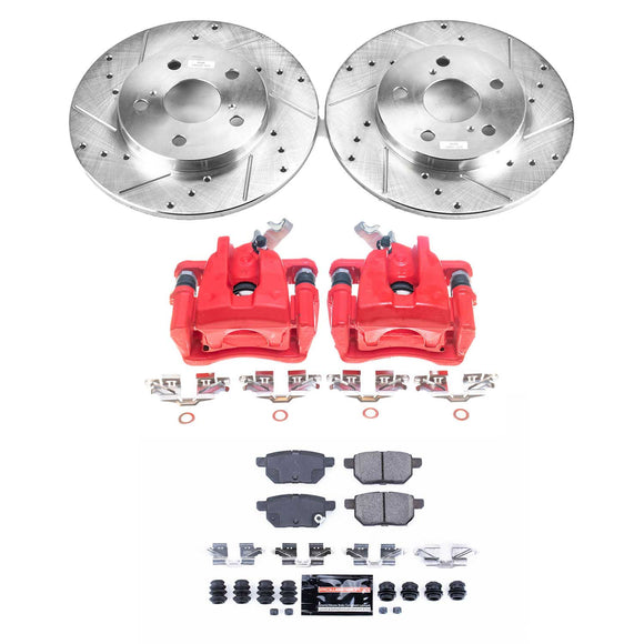 PowerStop Z23 Daily Driver Carbon-Fiber Ceramic Pads Drilled & Slotted Rotor & C