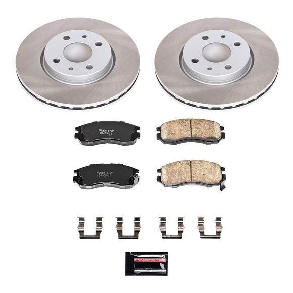 PowerStop Semi-Coated Rotor and Low-Dust Ceramic Brake Pad Kit
