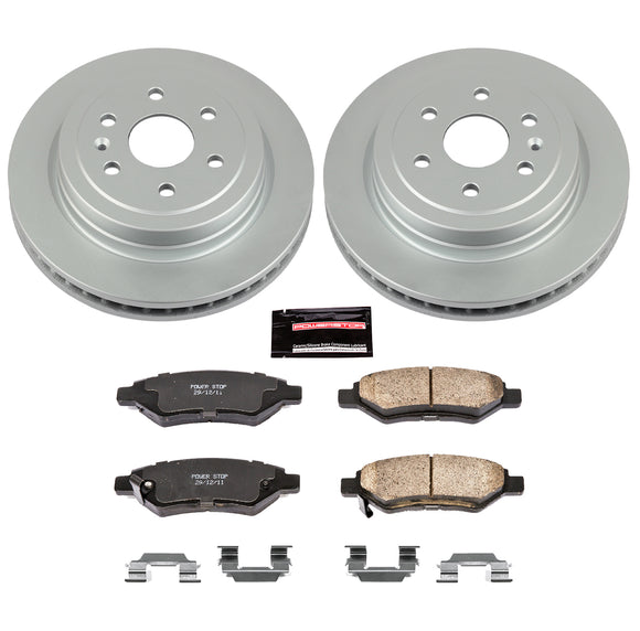 PowerStop Genuine Geomet Coated Rotor and Low-Dust Ceramic Brake Pad Kit