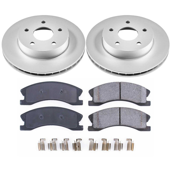 PowerStop Genuine Geomet Coated Rotor and Low-Dust Ceramic Brake Pad Kit