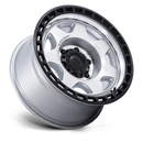 17x8.5 Black Rhino BR018 Voyager Silver Face Matte Black Lip 5x127 ET-10 Wheel