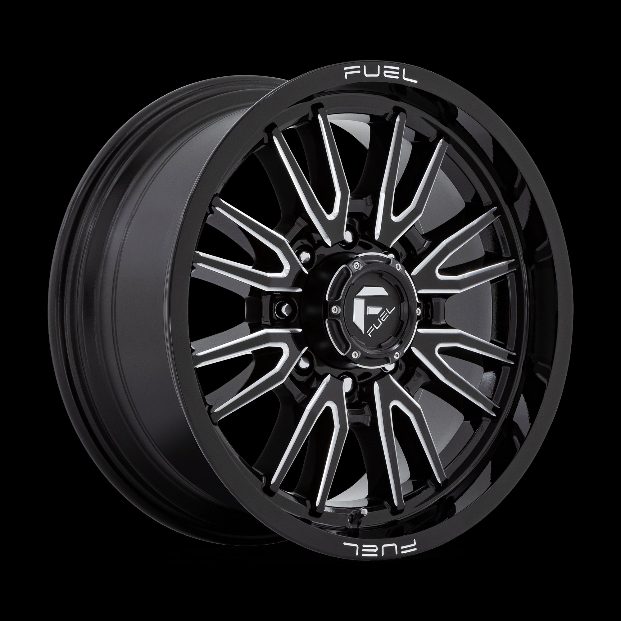 20X9 Fuel 1PC D761 Clash Gloss Black Milled 8X180 ET20 Wheel Rim