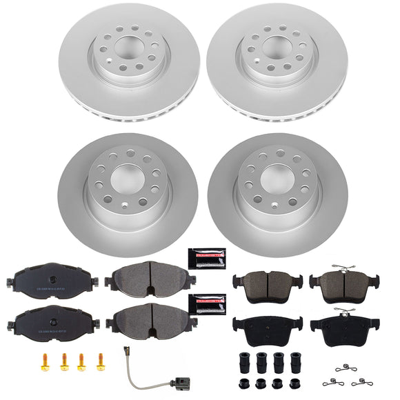 PowerStop Genuine Geomet Coated Rotor and Carbon-Fiber Ceramic Brake Pad Kit