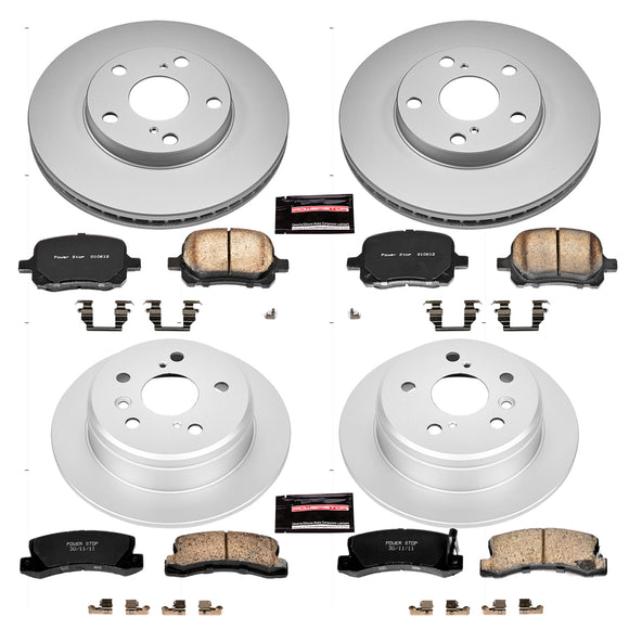 PowerStop Genuine Geomet Coated Rotor and Low-Dust Ceramic Brake Pad Kit