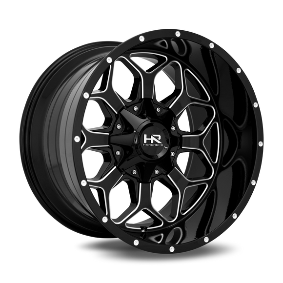 20x12 Hardrock Indestructible Black/Milled 5x127/139.7 ET-51 wheel/rim