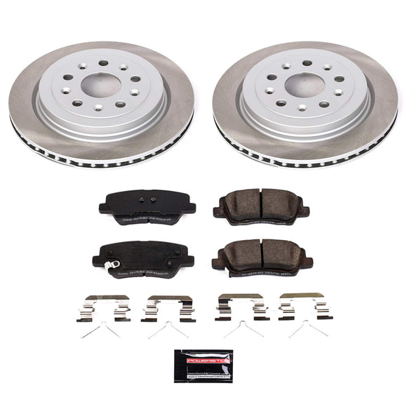 PowerStop Semi-Coated Rotor and Low-Dust Ceramic Brake Pad Kit