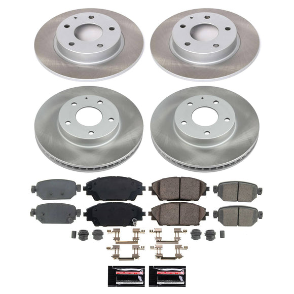 PowerStop Semi-Coated Rotor and Low-Dust Ceramic Brake Pad Kit