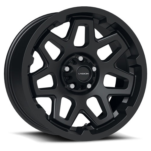 17x7 Vision 416 Se7En Satin Black 5x114.3 5x4.5 ET0 Wheel Rim