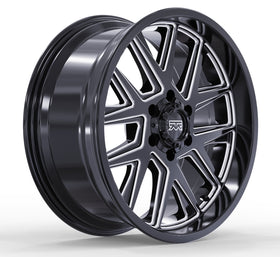 18x9 Mudder Trucker MT704 Asphalt Black Milled 6x139.7 6x5.5 ET12 Wheel