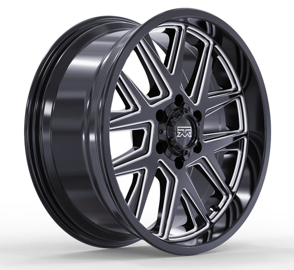 18x9 Mudder Trucker MT704 Asphalt Black Milled 6x139.7 6x5.5 ET12 Wheel